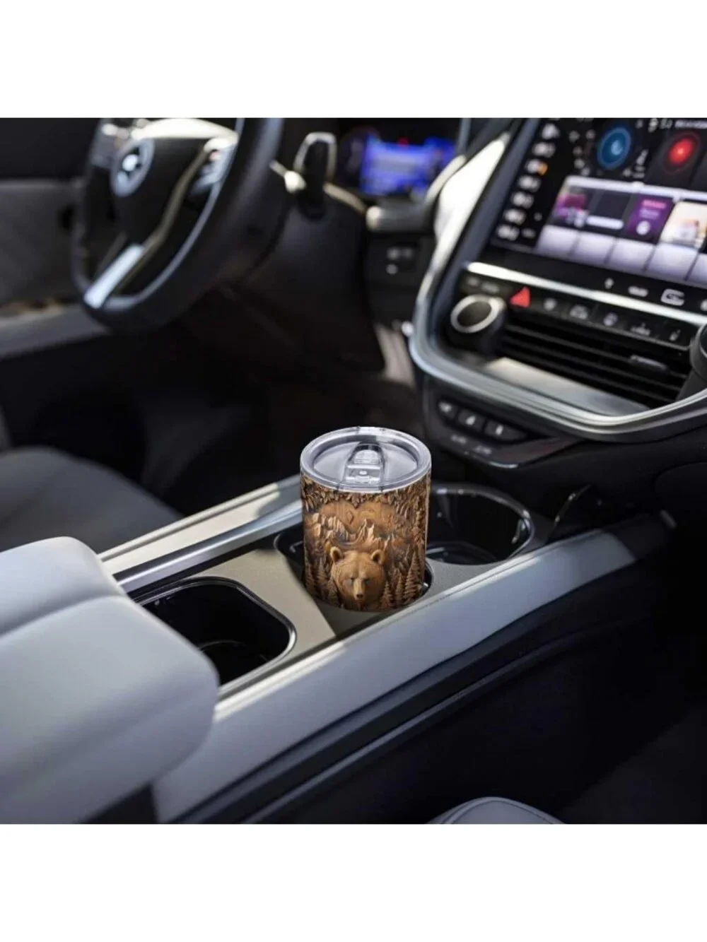 Rustic Brown 20oz Stainless Steel Tumbler with Straw - Insulated Travel Cup for